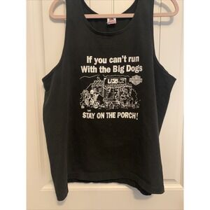 Harley Davidson Black XL If You Can't Run With The Big Dogs Tank Vintage USA